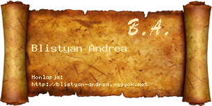 Blistyan Andrea névjegykártya